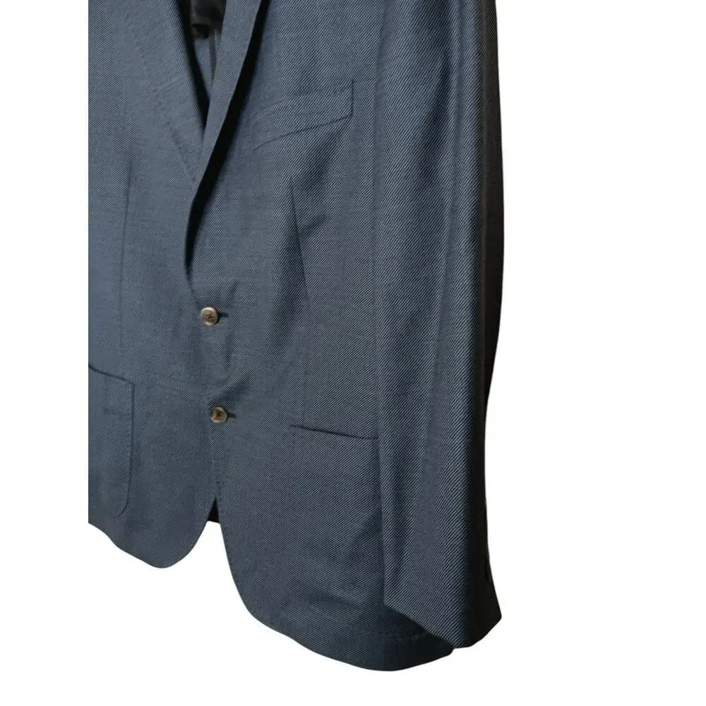 BOSS Men’s 46R Dark Blue Virgin Wool Blazer Sport Coat Croatia 3-Button 100% Woo